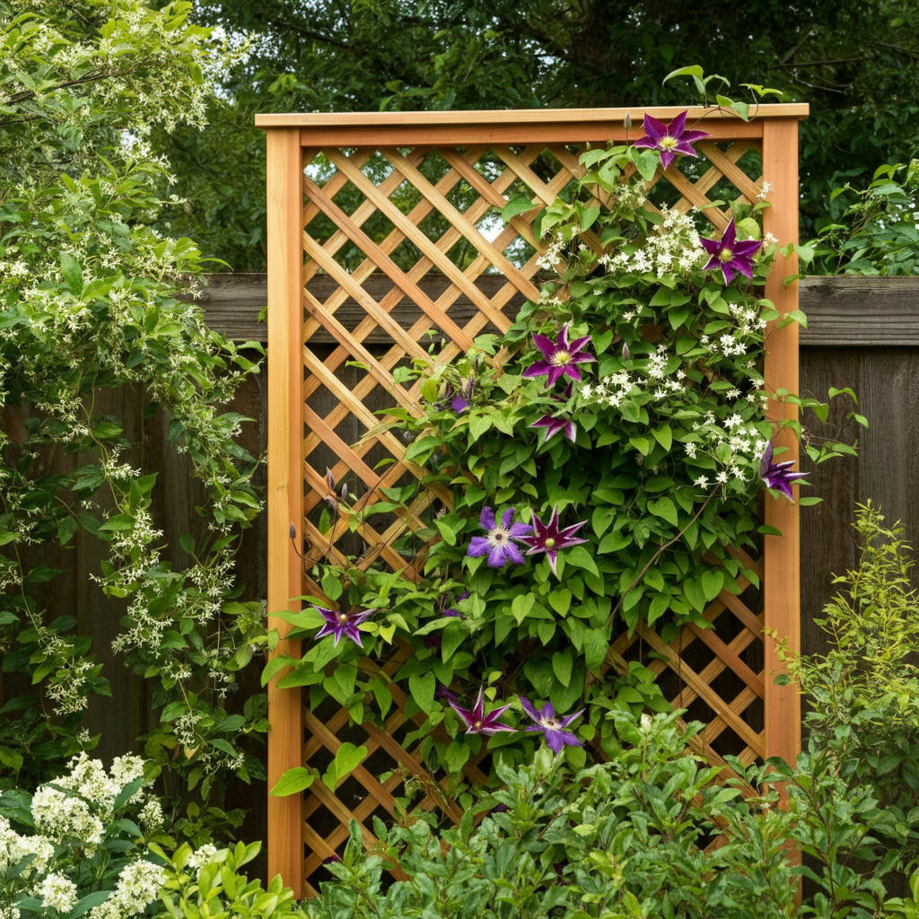 Wood-Trellis-for-Climbing-plants