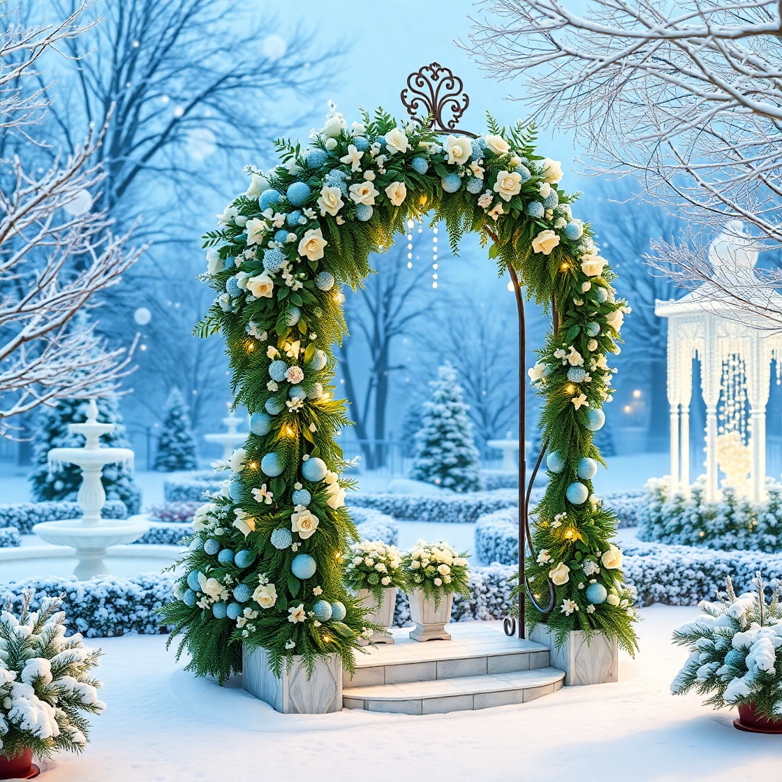 plant-trellis-decorated-for-wedding-winter-wonderland-style